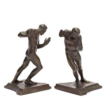 HARRIET WHITNEY FRISHMUTH (1880-1980) Pushing Men Bookends.